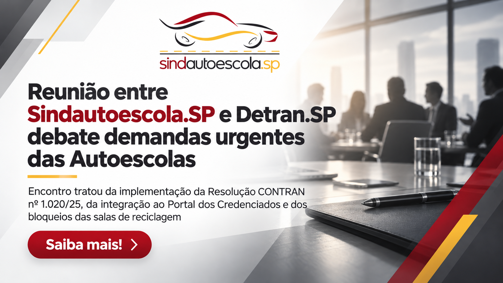 Reunião entre Sindautoescola.SP e Detran.SP debate demandas urgentes das Autoescolas