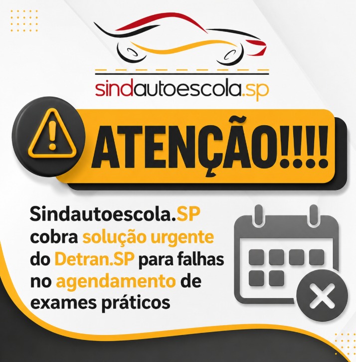 Sindautoescola.SP cobra solução urgente do Detran.SP para falhas no agendamento de exames práticos