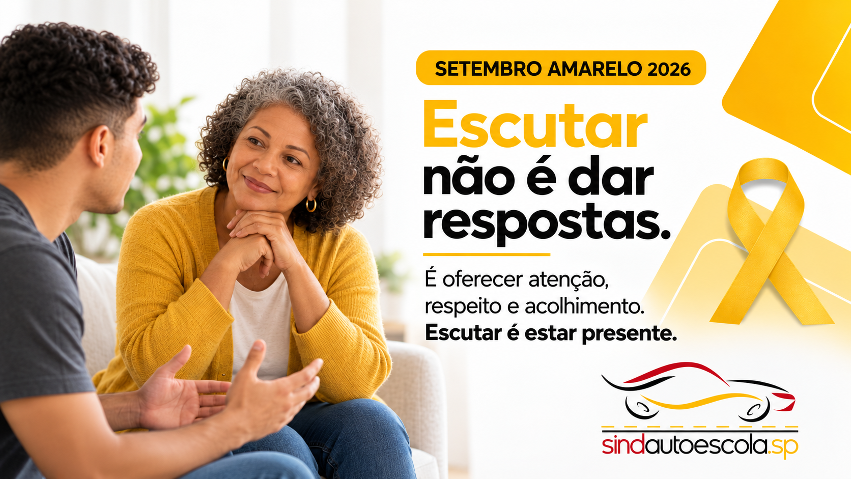 Setembro Amarelo 2026: escutar também é acolher